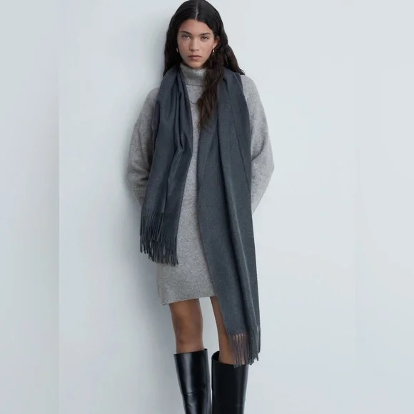 Mango Grey Turtleneck Dress NWT - Picture 5 of 5